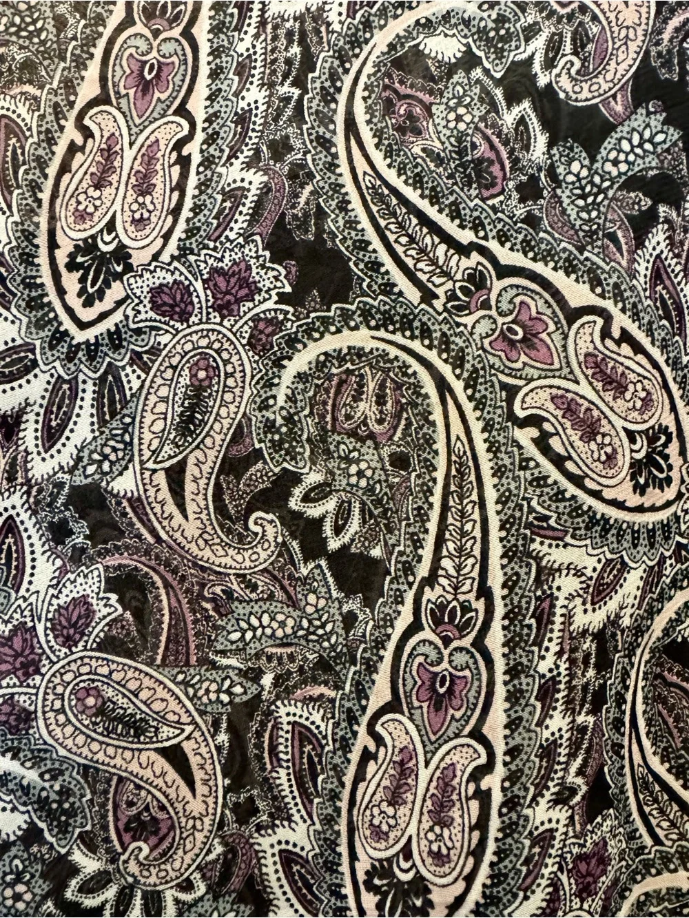 2X Cynthia Rowley Lightweight Paisley Kimono Cover-Up, lavender pastels black